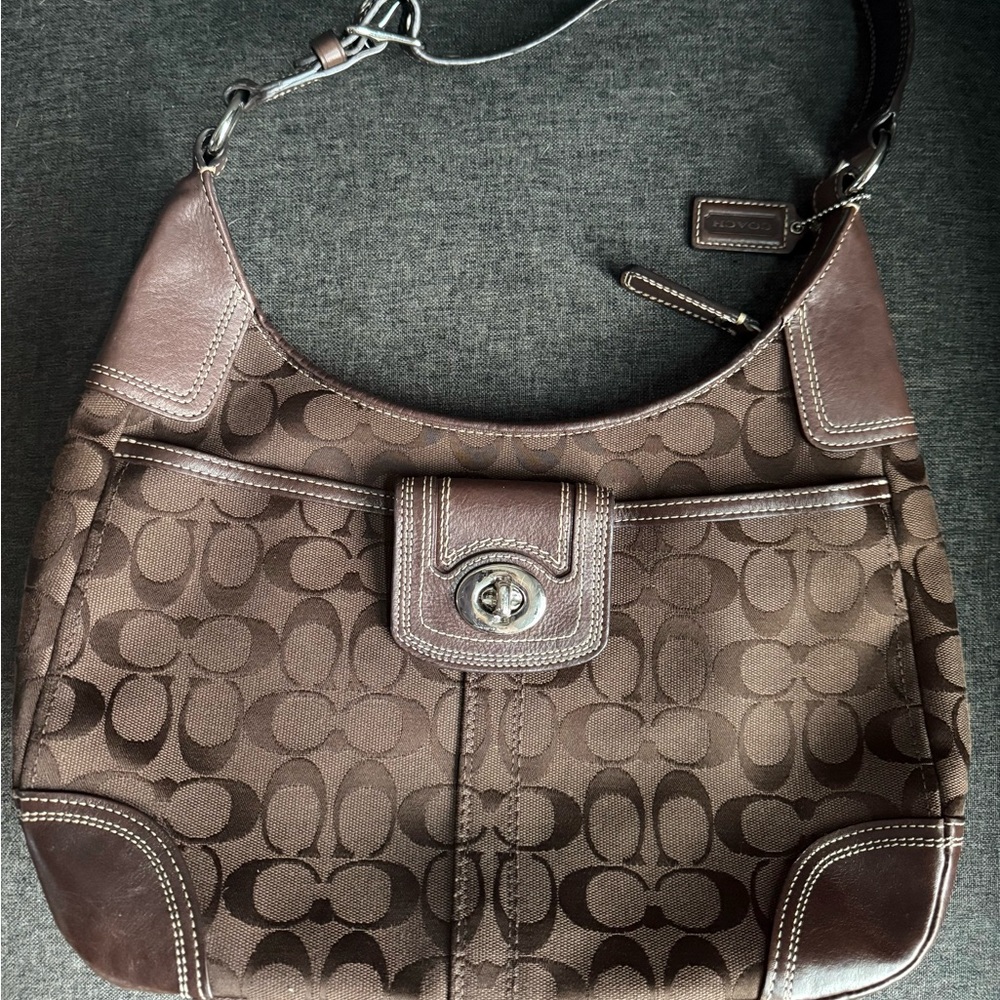 Coach Brown Signature Shoulder Bag